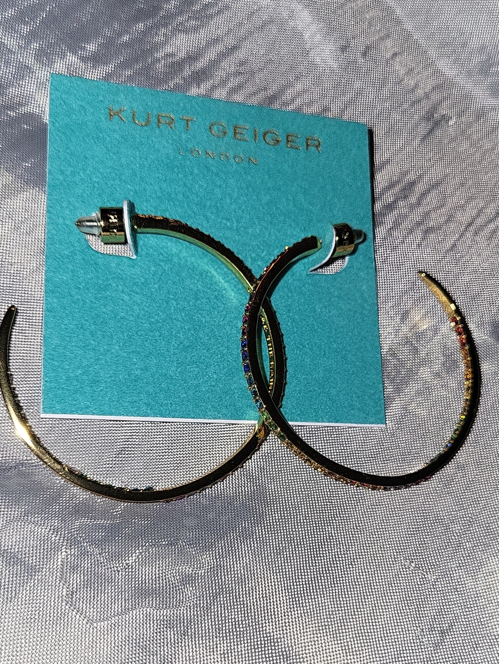 Kurt Geiger Gold Rainbow Hoop Earrings